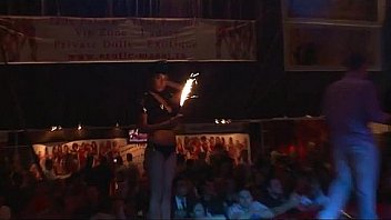 Naughty stripper posing on bike