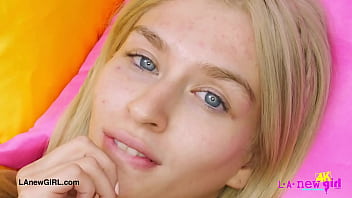 Beautiful blonde model naked close up