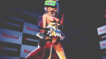 Blonde girl extreme game over in virtual reality mmd by amanita