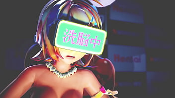 Blonde girl extreme game over in virtual reality mmd by amanita