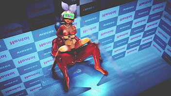 Blonde girl extreme game over in virtual reality mmd by amanita