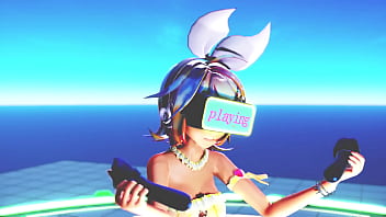 Blonde girl extreme game over in virtual reality mmd by amanita Blonde girl extreme game over in virtual reality mmd by amanita