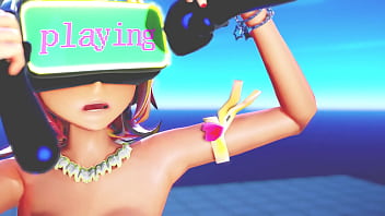 Blonde girl extreme game over in virtual reality mmd by amanita