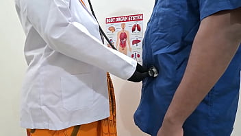 Indian doctor touching patient cock