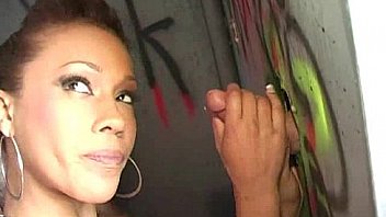 Horny ebony suck the juice from big white gloryhole 5