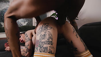 Horny slut wet pussy gets fucked from all angles by huge black cock