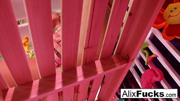 Blonde babe shows her sweet pussy