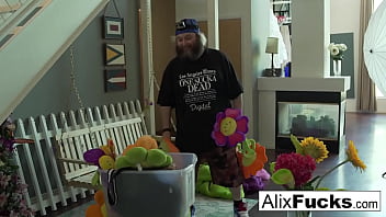 Blonde babe shows her sweet pussy