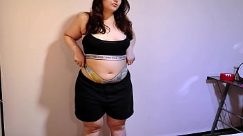 Cute tubby babe spreads her nasty asshole for you