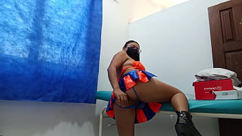 My stepdaughter with a plug in her ass how nice she moves it