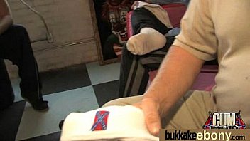 Ebony gets fucked in all holes by a group of white dudes 21