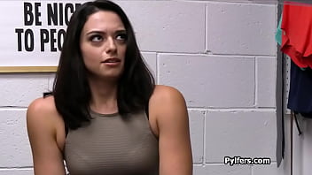 Dark haired cutie deep throats dick for stealing