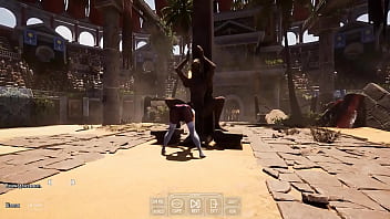 An ancient statue awakened and began to fuck lara in an arena with 1 000 spectators 3d hentai game