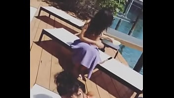 White girl with ass on the beach