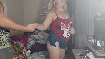 Hottie gets stuck under the bed