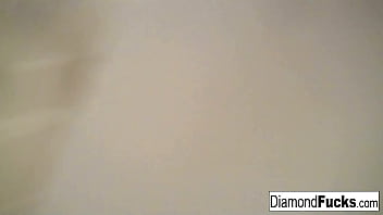 Latina babe gets wet