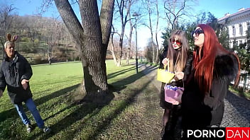 Mia trejsi’s bubble butt stuffed with two dicks in easter basket fuck