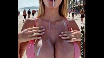 A hot walk on the summer beach and cum on the busty bitch's face ai generated animation porn