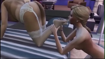 Blonde teen licks mature redheads feet & ass