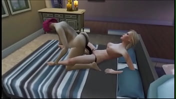 Blonde teen licks mature redheads feet & ass