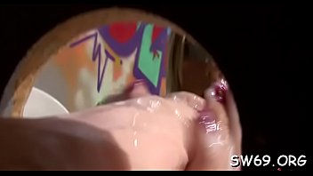 Babe cums hard on toy