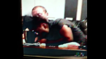 Sweet brown sugar sucking a big white cock