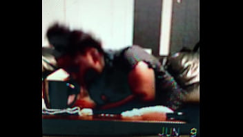 Sweet brown sugar sucking a big white cock