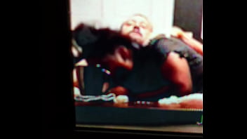 Sweet brown sugar sucking a big white cock