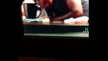 Sweet brown sugar sucking a big white cock