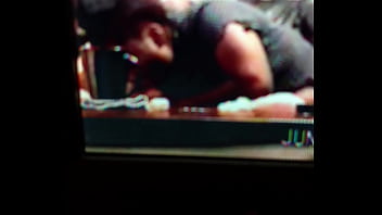 Sweet brown sugar sucking a big white cock