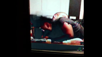 Sweet brown sugar sucking a big white cock