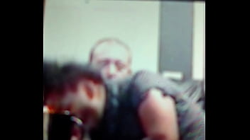 Sweet brown sugar sucking a big white cock