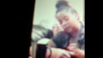 Sweet brown sugar sucking a big white cock