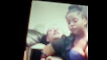 Sweet brown sugar sucking a big white cock