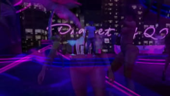 Exhibitionist in microbikini clubbing and dancing