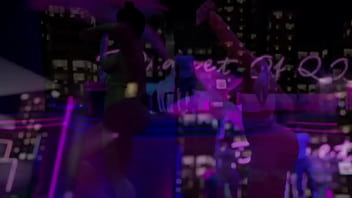 Exhibitionist in microbikini clubbing and dancing