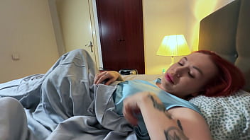 Sexy redhead stepmom and i had to share a hotel bed and things got wild