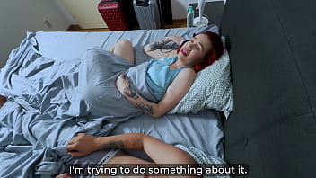 Sexy redhead stepmom and i had to share a hotel bed and things got wild