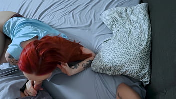 Sexy redhead stepmom and i had to share a hotel bed and things got wild