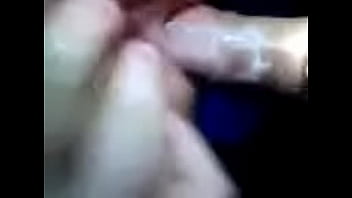 Megan oozes white cum on my cock
