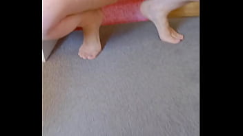 Mature lady squats and spreads