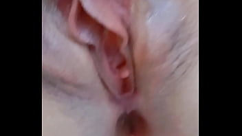 Mature lady squats and spreads