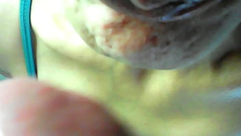 Compiled sexy brunette sucking a friend's cock while he dresses as a girl