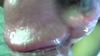 Compiled sexy brunette sucking a friend's cock while he dresses as a girl