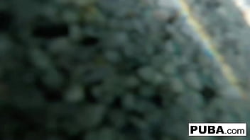 Sexy blonde rubs her pussy