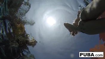 Sexy blonde rubs her pussy