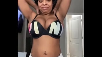 Black slut flashing camera insta model