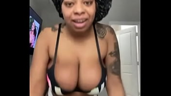 Black slut flashing camera insta model