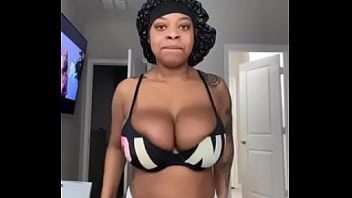 Black slut flashing camera insta model