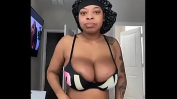 Black slut flashing camera insta model
